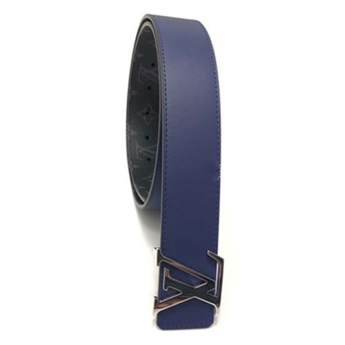 Thắt Lưng Louis Vuitton LV Mono Black Blue Monogram Belt Màu Xanh Đen Size 90