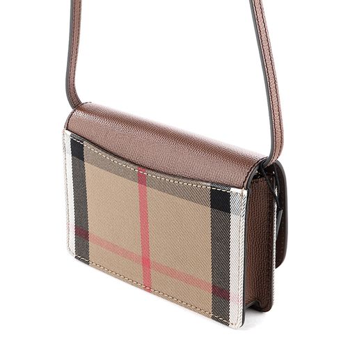 Túi Đeo Chéo Burberry Vintage Classic Plaid Leather Shoulder Strap Shoulder Messenger Bag Màu Nâu-4