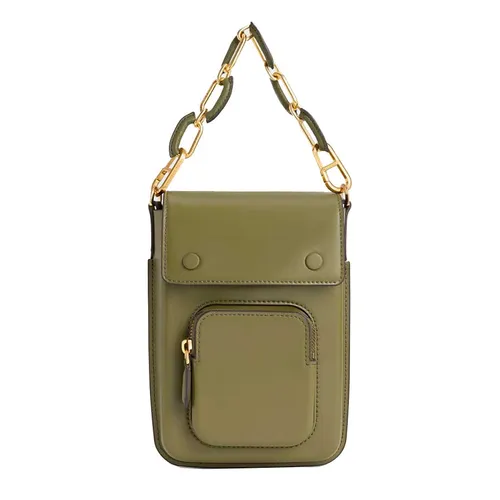 Túi Đeo Chéo Nữ Charles & Keith CNK Amber Chain-Handle Long Crossbody Bag Avocado 81210003 Màu Xanh Bơ