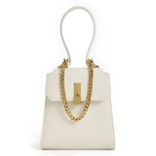 Túi Đeo Chéo Nữ Charles & Keith CNK Geometric Top Handle Chain-Link Bag - Cream 50270882-1 Màu Trắng