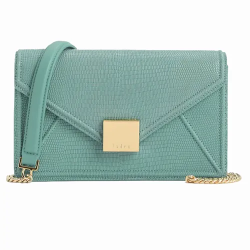 Túi Đeo Chéo Pedro Lizard-Effect Leather Shoulder Bag Turquoise 36500003 Màu Xanh Ngọc