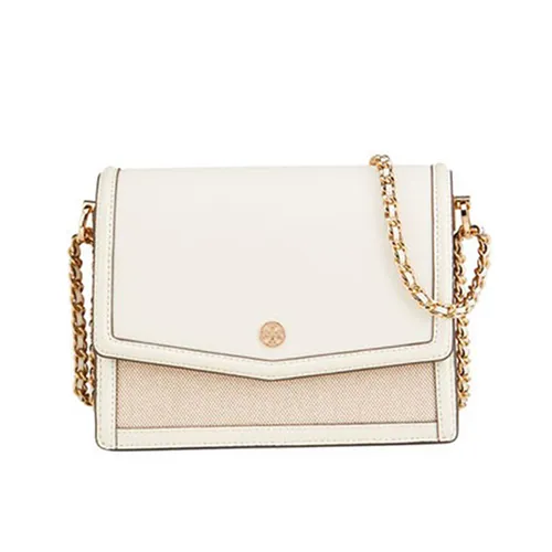 Túi xách - Túi Đeo Chéo Tory Burch Robinson Canvas Floral Interior Convertible Shoulder Bag Màu Kem - Vua Hàng Hiệu