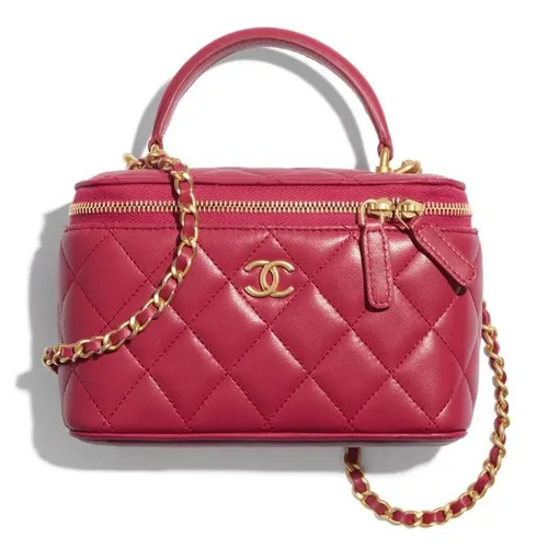 Mua Túi Xách Chanel Large Vanity Top Handle With Chain Pink Leather Cross  Body Bag Màu Đỏ - Chanel - Mua Tại Vua Hàng Hiệu H050657
