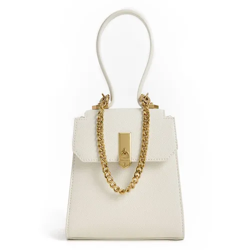 Túi Xách Nữ Charles & Keith CNK Geometric Top Handle Chain-Link Bag 50270882-1 Màu Kem