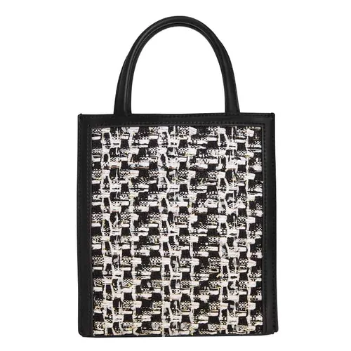 Túi Xách Nữ Charles & Keith CNK Tweed Double Handle Tote Bag 30781803-2 Màu Đen