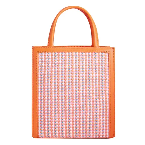 Túi Xách Nữ Charles & Keith CNK Tweed Double Handle Tote Bag - Orange 30781803-2 Màu Cam