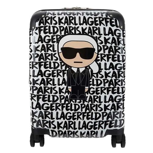 Vali Karl Lagerfeld Paint Stroke Logo Spinner Suitcase 24 Inch Màu Đen Trắng
