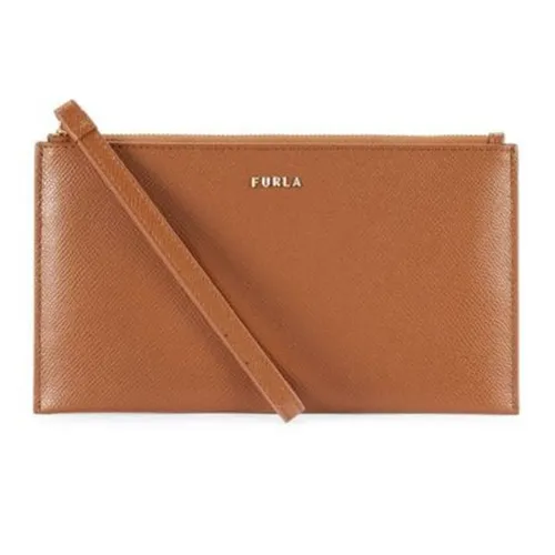 Ví Cầm Tay Furla Logo Leather Wristlet Màu Nâu - Túi xách - Vua Hàng Hiệu