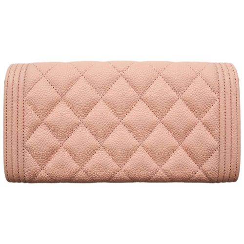 Ví Chanel Dáng Dài Boy Long Flap Wallet Pink A80286 Caviar Leather Màu Hồng-6