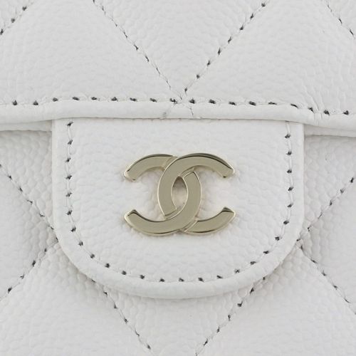 Ví Chanel Dáng Dài Classic Long Flap Wallet White AP0241 Caviar Leather Màu Trắng-7