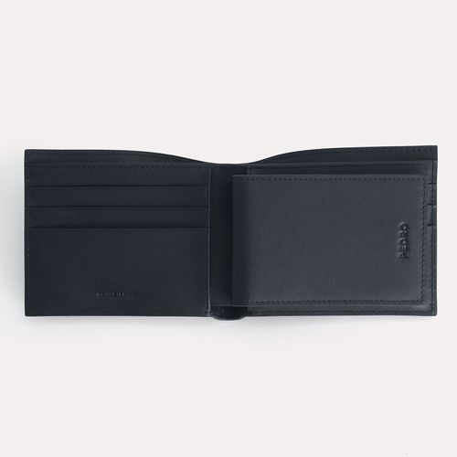 Ví Pedro Textured Leather Bi-Fold Wallet With Insert PM4-15940205 Màu Xanh Navy-1