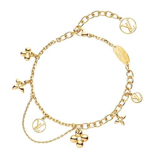 Vòng Đeo Tay Louis Vuitton Blooming Supple Bracelet M64858 Màu Vàng Gold