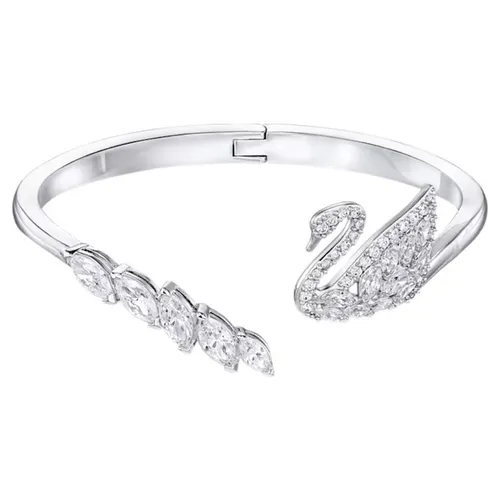 Vòng Đeo Tay Swarovski Swan Lake Banglewhite, Rhodium Plated Màu Bạc Size M