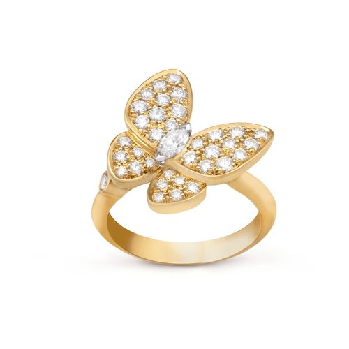 Nhẫn Van Cleef & Arpels Socrate Ring 1 Flower Diamond 18k Yellow Gold Màu Vàng Gold (Chế Tác)