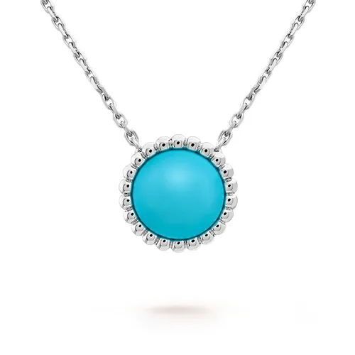 Trang sức Van Cleef & Arpels - Dây Chuyền Jewery Luxury Perle'e Couleurs Turquoise 18k White Gold Màu Vàng Trắng - Vua Hàng Hiệu