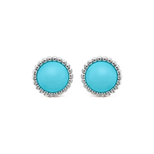 Trang sức Van Cleef & Arpels - Khuyên Tai Jewery Luxury Perle'e Couleurs Turquoise 18k White Gold Màu Vàng Trắng - Vua Hàng Hiệu