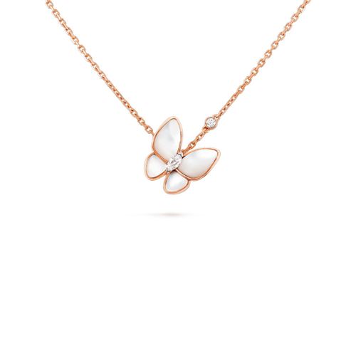 Sweet Alhambra butterfly pendant 18K yellow gold, Mother-of-pearl - Van  Cleef & Arpels