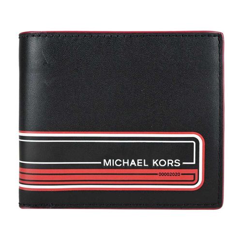 Ví Michael Kors Men's Kent Leather Wallet 36U0LKNF1L Màu Đen Phối Đỏ