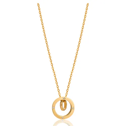 Dây Chuyền Huy Thanh Jewelry DCMAMD 131 - 14K - Đá Cubic Zirconia Màu Vàng Gold