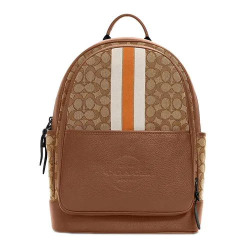 Túi xách Coach Balo - Balo Nam Coach Thompson Backpack In Signature Jacquard With Varsity Stripe C5389 Màu Nâu - Vua Hàng Hiệu