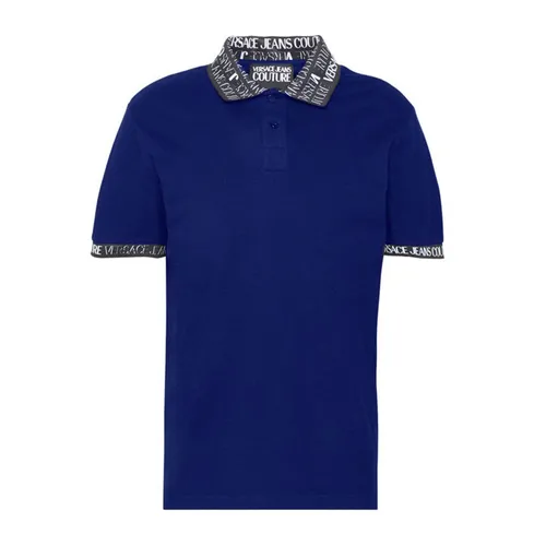 Thời trang Xanh Blue Áo Polo Cotton - Áo Polo Versace Jeans Couture Logo Polo Blue 73GAGT07 CJ01T 259 Màu Xanh Blue Size XS - Vua Hàng Hiệu