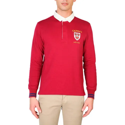 Áo Dài Tay Nam Oxford University QUEENS-POLO-ML-RED Màu Đỏ Size S