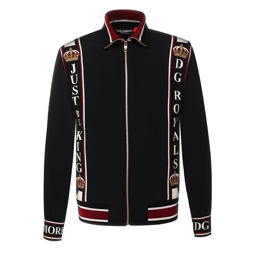Áo Khoác Nam Dolce & Gabbana D&G Black DG Royals Track Jacket  Màu Đen Size S