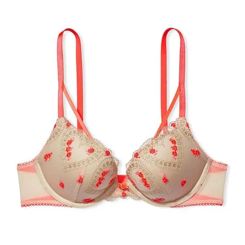 Thời trang - Áo Lót Victoria's Secret Dream Angels Ren Lưới, Nâng Vừa 124999SEP Màu Nude Cam Size 34B - Vua Hàng Hiệu