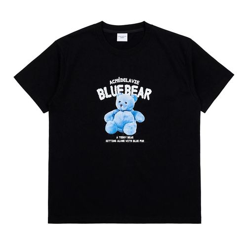 Áo Phông Acmé De La Vie ADLV Blue Teddy Bear Short Sleeve T-Shirt Black Màu Đen