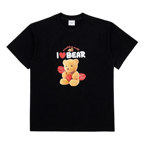Áo Phông Acmé De La Vie ADLV I Love Teddy Bear Short Sleeve T-Shirt Màu Đen Size 1