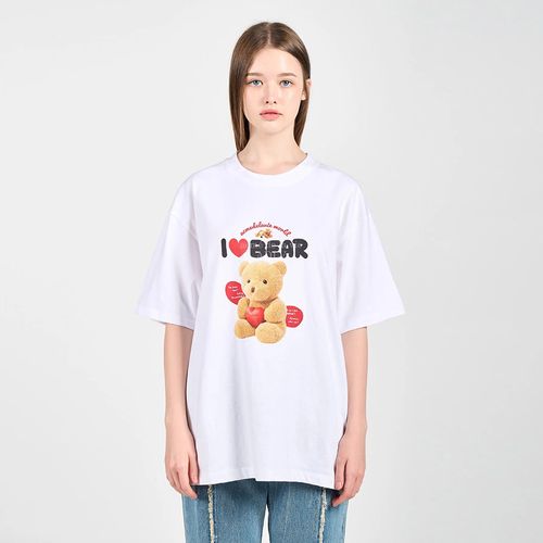 Áo Phông Acmé De La Vie ADLV I Love Teddy Bear Short Sleeve T-Shirt White Màu Trắng-1