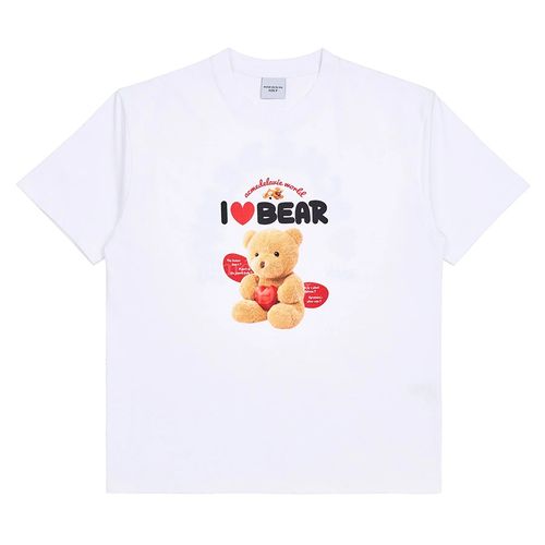 Áo Phông Acmé De La Vie ADLV I Love Teddy Bear Short Sleeve T-Shirt White Màu Trắng Size 1