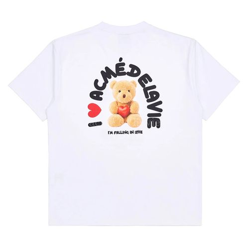 Áo Phông Acmé De La Vie ADLV I Love Teddy Bear Short Sleeve T-Shirt White Màu Trắng-5