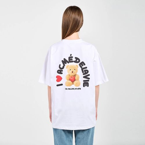 Áo Phông Acmé De La Vie ADLV I Love Teddy Bear Short Sleeve T-Shirt White Màu Trắng-6