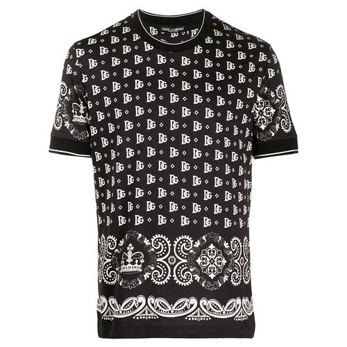 Áo Phông Nam Dolce & Gabbana D&G Bandana Print T-Shirt G8KD0T FI7G5 HN74C Màu Đen
