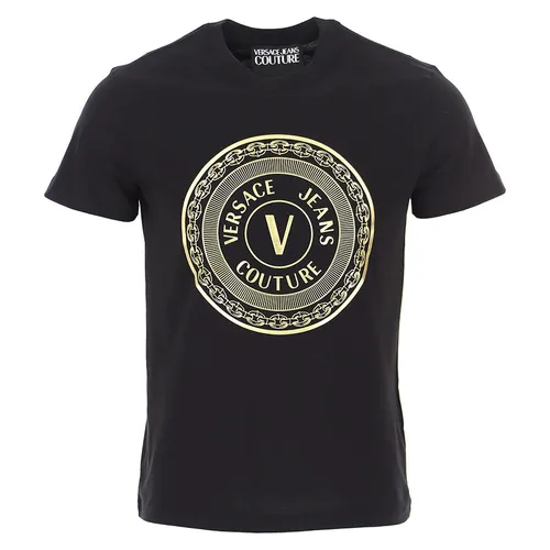 Áo Phông Versace Jeans Couture Logo T-shirt 71GAHT12 CJ00T G89 Màu Đen