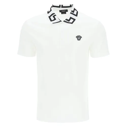 Áo Polo Versace Greca Collar A89492 1A04867 2W020 Màu Trắng