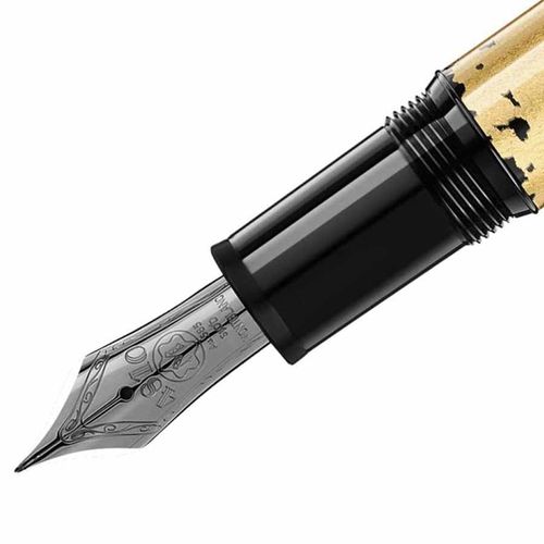 Bút Máy Montblanc 119688 Meisterstück Solitaire Gold Leaf Calligraphy Fountain Pen M Màu Đen Vàng-2