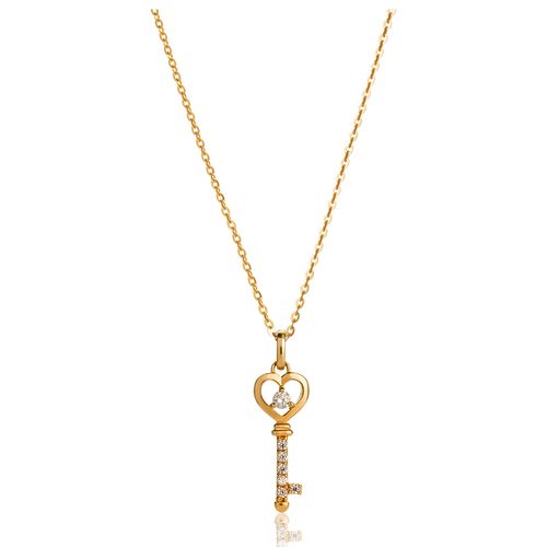 Dây Chuyền Huy Thanh Jewelry DCMAMD 452 - 14K - Đá Cubic Zirconia Màu Vàng Gold