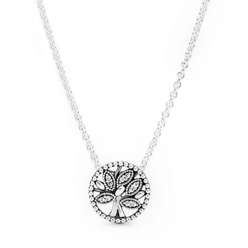 Dây Chuyền Pandora Moments Mặt Cây Gia Đình Đính Đá Cubic Zirconia Trong Suốt 397780CZ Màu Bạc - Trang sức - Vua Hàng Hiệu