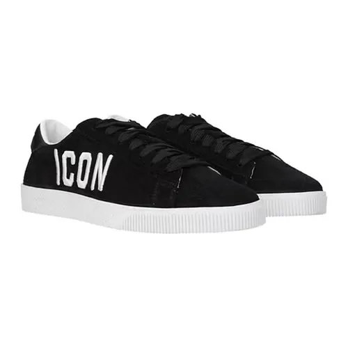 Giày Thể Thao Dsquared2 Sneakers Homme Velours Noir Màu Đen