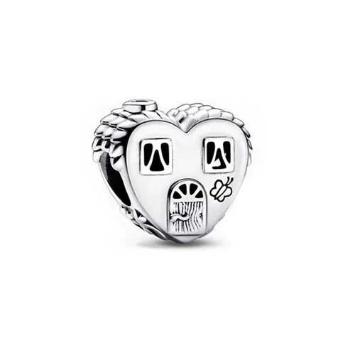 Hạt Vòng Charm Pandora Heart House Happy Place Charm 792249C00 Màu Bạc - Trang sức - Vua Hàng Hiệu