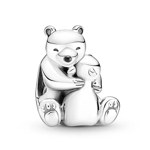 Hạt Vòng Charm Pandora Hugging Polar Bears 790032C01 Màu Bạc