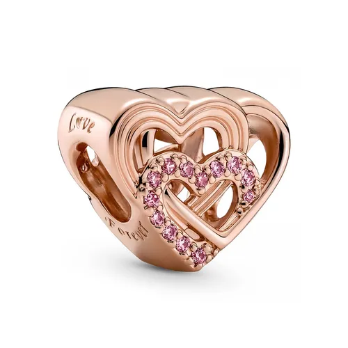 Hạt Vòng Charm Pandora Intertwined Love Hearts 789529C01 Màu Vàng Hồng