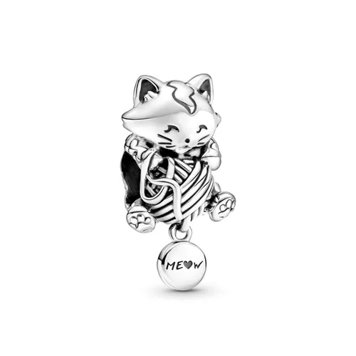 Hạt Vòng Charm Pandora Kitten & Yarn Ball 799535C00 Màu Bạc