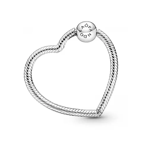 Hạt Vòng Charm Pandora Moments Heart Charm Holder 399505C00 Màu Bạc