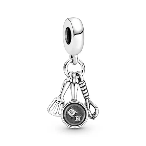 Hạt Vòng Charm Pandora Spatula, Frying Pan & Whisk Dangle 799531C01 Màu Bạc