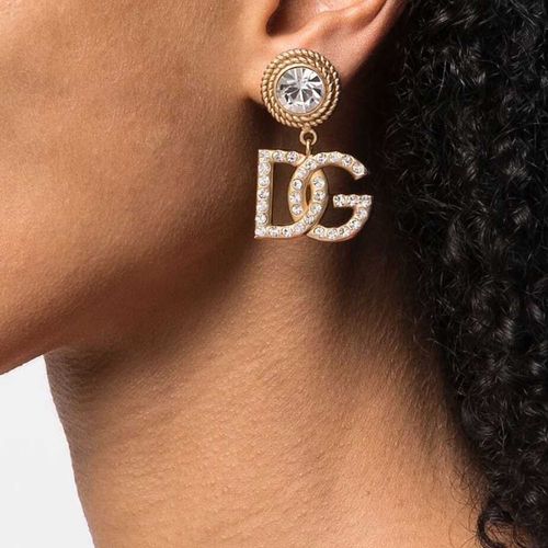 Khuyên Tai Dolce & Gabbana DG Crystal-embellished Earrings Màu Vàng Gold-2