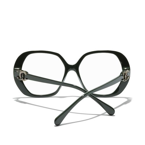 Kính Mắt Cận Chanel Square Eyeglasses CH3418QB 1702 Màu Xanh Lá Đậm-2