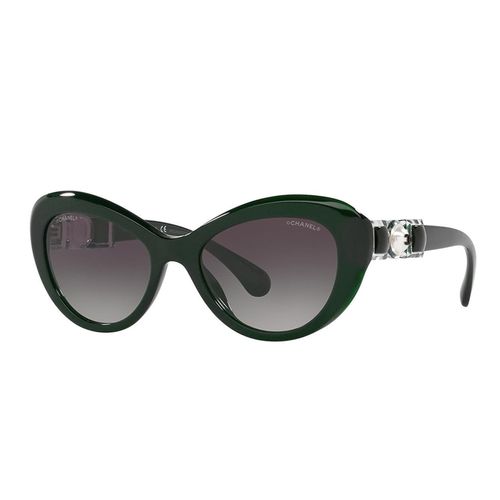 Kính Mát Chanel Cat Eye Sunglasses CH5443H 1672S6 Màu Xám Gọng Xanh